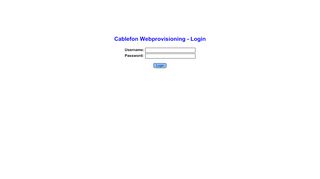 
                            2. Cablefon Webprovisioning - Login