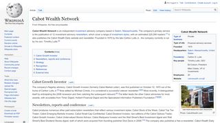 
                            5. Cabot Wealth Network - Wikipedia