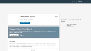 
                            9. Cabot Wealth Summit | LinkedIn