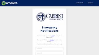 
                            8. Cabrini University - Subscriber Portal - User Log in