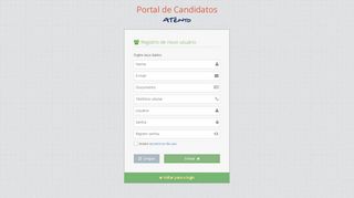 
                            6. Cadastrar-se - Portal de Candidatos ATENTO BRASIL