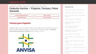 
                            3. Cadastro Anvisa – Viajante, Vacinas, Febre Amarela ...