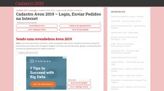 
                            5. Cadastro Avon 2019 – Login, Enviar Pedidos na Internet