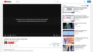 
                            3. Cadastro de email e senha na Demillus - YouTube