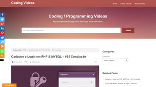 
                            7. Cadastro e Login em PHP & MYSQL – #35 ... - Coding Videos