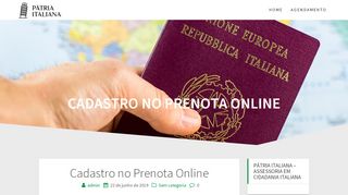 
                            6. Cadastro no Prenota Online - Pátria Italiana