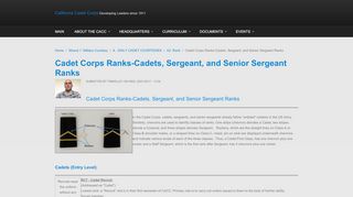 
                            9. Cadet Corps Ranks-Cadets, Sergeant, and Senior Sergeant ...