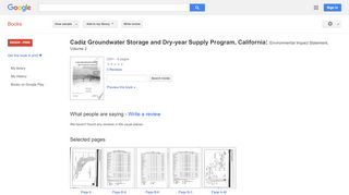 
                            7. Cadiz Groundwater Storage and Dry-year Supply Program, California: ...