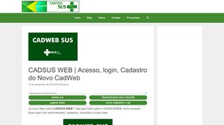 
                            2. CADSUS WEB | Acesso, login, Cadastro do Novo CadWeb