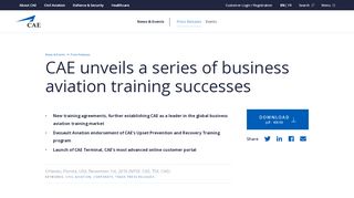 
                            9. CAE unveils a series of business aviation training successes