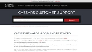 
                            2. Caesars Rewards - Login and Password