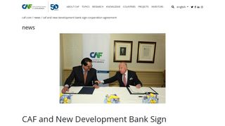 
                            8. CAF and New Development Bank Sign Cooperation Agreement