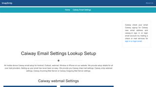 
                            4. Caiway Email Settings | Caiway Webmail | …