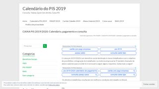 
                            9. CAIXA PIS 2019/2020: Calendário, pagamento e …