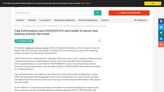 
                            9. Caja Extremadura uses DIGIPASS 810 card reader to secure ...