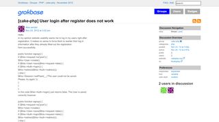 
                            9. [cake-php] User login after register does not work - …