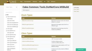 
                            6. Cake.Common.Tools.DotNetCore.MSBuild Namespace - Cake - API