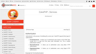 
                            8. CakePHP - Services - tutorialspoint.com