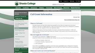 
                            7. Cal Grant Information - Shasta College