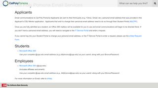 
                            8. Cal Poly Pomona Email Services - cpp.edu