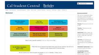 
                            7. Cal Student Central: Welcome!