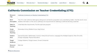 
                            7. California Commission on Teacher Credentialing (CTC ...