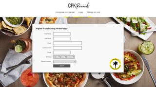 
                            1. California Pizza Kitchen - Registration