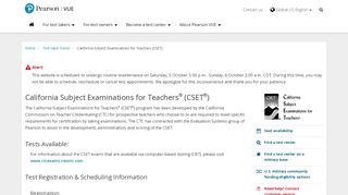 
                            3. California Subject Examinations for Teachers (CSET) :: Pearson VUE