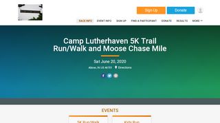 
                            7. Camp Lutherhaven 5K Trail Run/Walk and Moose Chase Mile