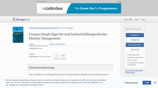 
                            8. Campus Single Sign-On und hochschulübergreifendes ...