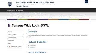 
                            8. Campus Wide Login (CWL) | UBC Information Technology
