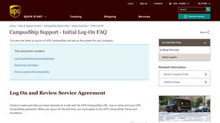 
                            9. CampusShip Support - Initial Log-On | UPS - India