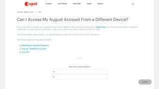 
                            4. Can I Access My August Account From a Different Device?