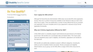 
                            9. Can I apply for SSI online? - Disability Benefits Center