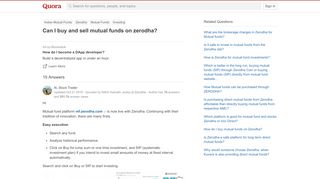 
                            9. Can I buy and sell mutual funds on zerodha? - Quora