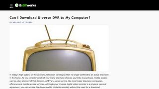 
                            8. Can I Download U-verse DVR to My Computer? | It …