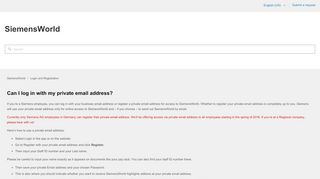 
                            5. Can I log in with my private email address? – SiemensWorld