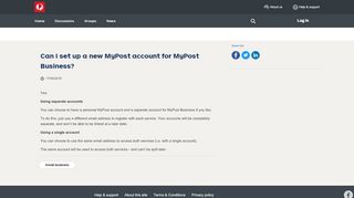 
                            8. Can I set up a new MyPost account for MyPost Business?