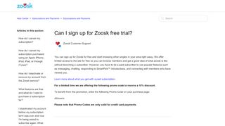 
                            1. Can I sign up for Zoosk free trial? – Help Center