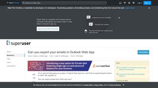 
                            2. Can you export your emails in Outlook Web App - Super User