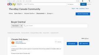 
                            9. Canada Only Items - The eBay Canada Community