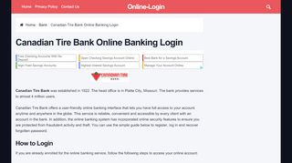 
                            5. Canadian Tire Bank Online Banking Login - Online …