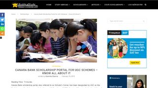 
                            4. Canara Bank Scholarship Portal for UGC Schemes - Buddy4Study