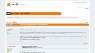 
                            10. Cancel Automatic Renewal - forum.avast.com