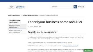 
                            9. Cancel your business name and ABN | business.gov.au