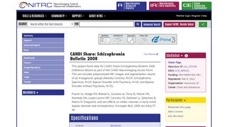 
                            9. CANDI Share: Schizophrenia Bulletin 2008: Tool/Resource Info - NITRC