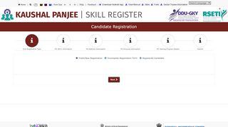 
                            3. Candidate Registration Page - Kaushal Panjee