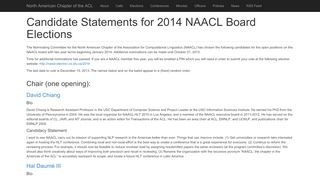 
                            5. Candidate Statements for 2014-2015 elections - NAACL: North ...