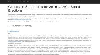 
                            4. Candidate Statements for 2015-2016 elections - NAACL: North ...