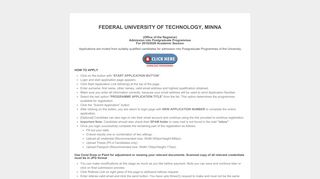 
                            7. Candidates Login - fut minna - Federal University of Technology, Minna